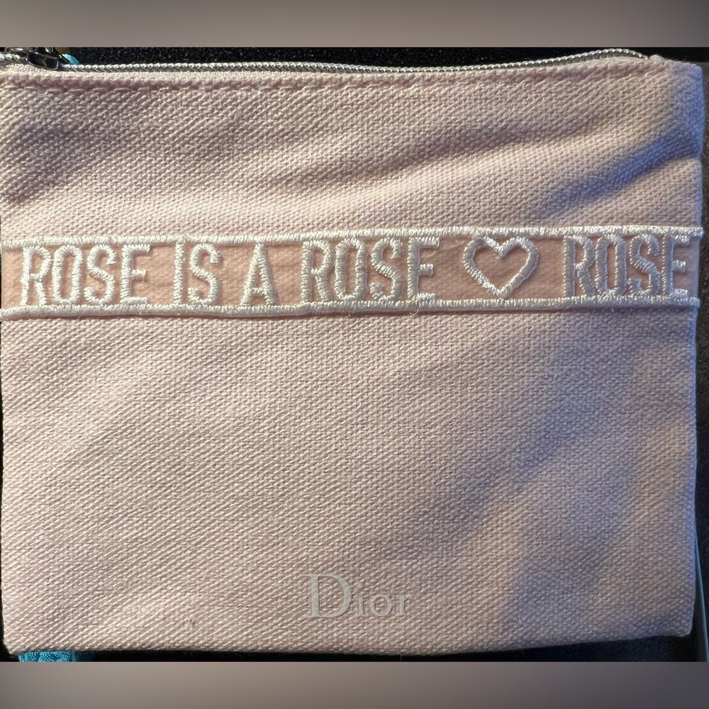Pink Dior Canvas cosmetic or coin credit card pouch. Qty of 2